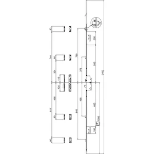 MACO MFV-Schloss Z-TS PT i.S, DM 80 mm,Stulp 2400 x 16 x 3 mm eckig,silberfärbig