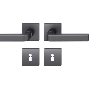 FSB Drückergarnitur 12 1004 ASL auf Rosette BB, Aluminium schwarz matt