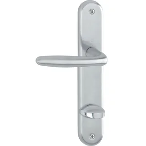 HOPPE Drückergarnitur ROISSY - auf Schild WC 90, Links, Messing verchromt matt