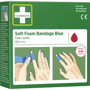 CEDERROTH Soft Foam Bandage Rolle Farbe blau Länge 450 cm Breite 3 cm