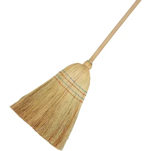MASTA Reisstrohbesen 4-Naht mit Holzstiel