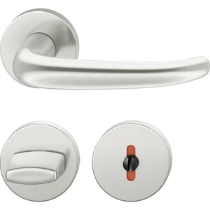 FSB Drückergarnitur 12 1023 ASL auf Rosette WC, silber eloxiert