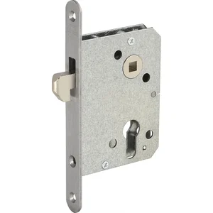 Schiebetürschloss mit Hakenriegel, PZW, DM 55, VK 8 mm, rund, Edelstahl