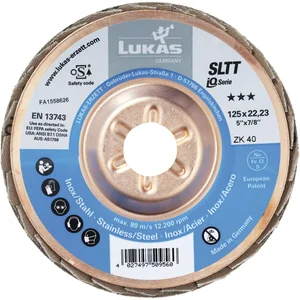 LUKAS Schleiflamellenteller SLTT Zirkonkorund ø 125 mm Korn 60