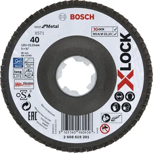 BOSCH Schleiflamellenteller Best for Metal X-LOCK gekröpft Ø 125 mm Korn 120