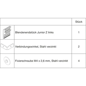 HAWA Junior 100/Z Abdeckkappen-Set zu Clipblende 66 mm links silber (30143)