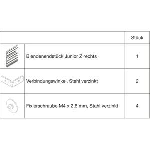 HAWA Junior 100/Z Abdeckkappen-Set zu Clipblende 66 mm rechts silber (30144)