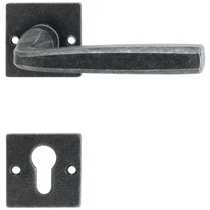 HALCÖ Drückergarnitur HALL - auf Rosette PZ, TS-50, schwarz passiviert