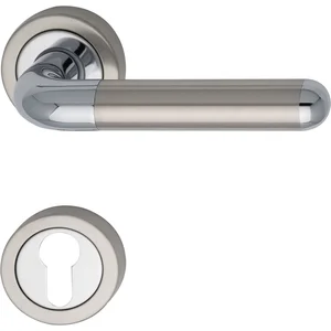 MARCHESI Drückergarnitur ZEUS - auf Rosette PZ, verchromt/Edelstahl matt