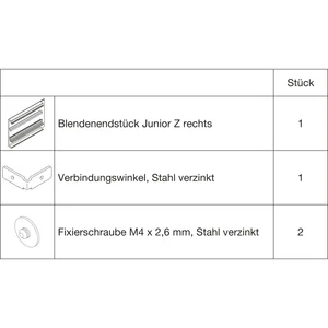 HAWA-Junior 100/B Abdeckkappen-Set Clipblende 53 mm rechts silber (30146)