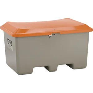 Streugutbehälter Plus3 ohne Entnahme m. Staplertasche 400 Liter grau/orange