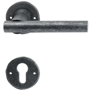 HALCÖ FH-Drückergarnitur IMST - auf Rosette PZ, TS-50, schwarz passiviert