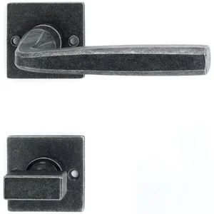 HALCÖ Drückergarnitur HALL - auf Rosette WC, TS-50, schwarz passiviert