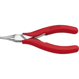 KNIPEX Elektronik Greifzange 3511 DIN 9655 flache Backen, KS-Griffe, L=115 mm