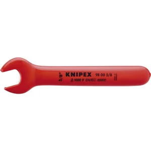 KNIPEX Einmaulschlüssel isoliert Zoll, SW 5/8", Maulstellung 15°, L=165,1 mm