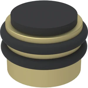 KWS Boden- und Wandtürpuffer 2053,Gummi schwarz ø42mm,Alu messingfärbig eloxiert