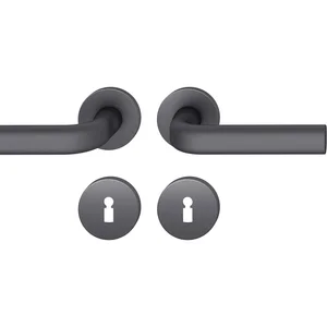 FSB Drückergarnitur 12 1242 ASL auf Rosette BB, Aluminium schwarz matt