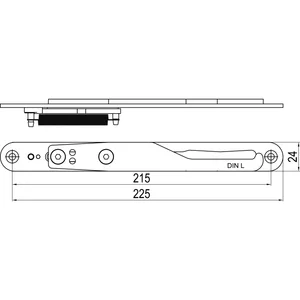 IMH-ABS Mitnehmerhaken GF UNI 24 V Gr.1, 225 x 24 mm,schwarz verzinkt,DIN links