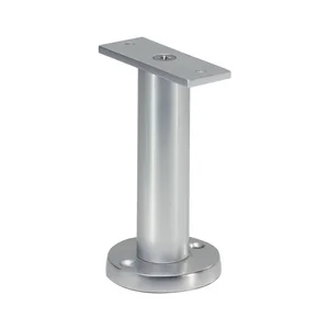 Trennwandstütze gerade Auflage, Bodenabstand 100mm, Edelstahl matt