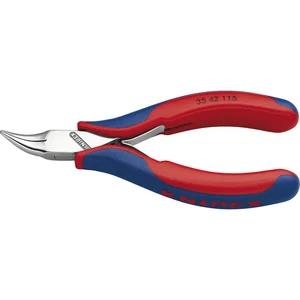 KNIPEX Elektronik Greifzange 3542 DIN 9655 flach-runde Backen 45°, 2K, L=115 mm