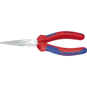 KNIPEX Telefonzange gerade 2925, flach-runde Backen, 2K-Griff, verchromt,L=160mm