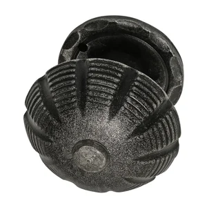 HALCÖ Türknopf fest vernietet in Zierrosette rund, verzinkt schwarz passiviert