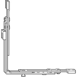 ROTO NT/NX Eckumlenkung Stulp unten 1V-Zapfen für 2-flg. Fenster silber