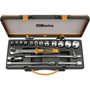 BETA Steckschlüssel-Satz 920A/C12X 1/2"vierkant mit Umschaltknarre 17-teilig