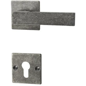 HALCÖ Drückergarnitur LECH - auf Rosette PZ, TS-50, 8/8,5/8, verzinkt schwarz