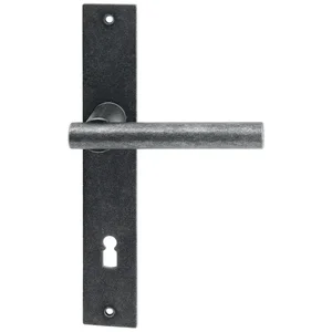 HALCÖ Drückergarnitur IMST - auf Schild BB 90, TS-50, schwarz passiviert