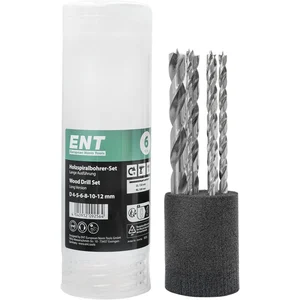 ENT Holzspiralbohrer-Kassette HSS-G Bohrer ø 4-12 mm 6-teilig