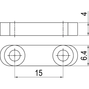 IMH-ABS Optionaler Gleitstein für Mitnehmerhaken, 24x6,4x4 mm, schwarz verzinkt