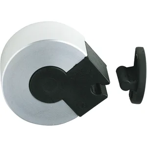 Türhalter mit Kunststoffklemm-Mechanismus und Puffer, Höhe 25 mm, silber elox.