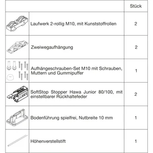 HAWA Junior 100/Z Beschlagset Holz SoftStop (30237)