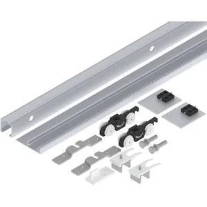 HELM 53 Beschlagset Wand Holz 50 kg Laufschiene L=2100 mm mit Blende silber