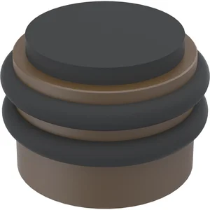 KWS Boden- und Wandtürpuffer 2053,Gummi schwarz ø42mm, Alu dunkelbraun eloxiert