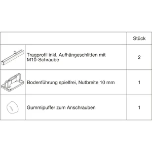 HAWA Junior 100/B Grundbeschlagset Holz ohne Laufwerk