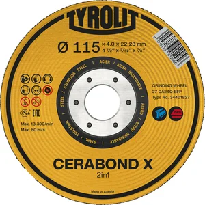 TYROLIT Schruppscheibe Cerabond X Premium*** 125 x 7 mm 2in1 Form 27