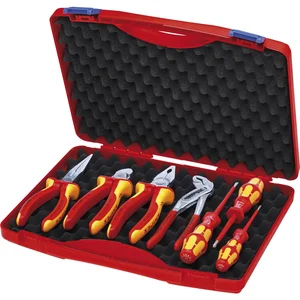 KNIPEX Elektro-Werkzeugbox 002115, 7-teilig im Kunststoffkoffer