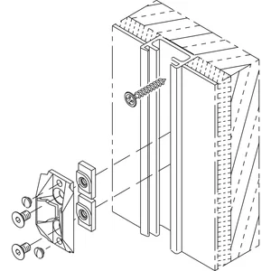 HAWA Zentrierteil Ganzglasschiebetüren zu Wandanschlussprofil schwarz