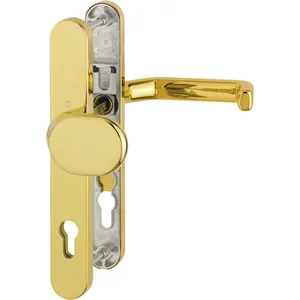 Wechselgarnitur LIVERPOOL - Schmalschild Knopf PZ 77-82, Messing - PVD