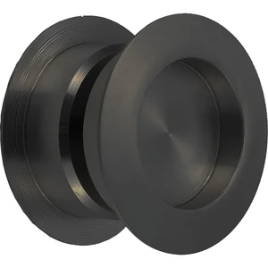 KWS Schiebetürmuschelpaar 5251 rund, Türstärke 38-42 mm, Aluminium schwarz matt