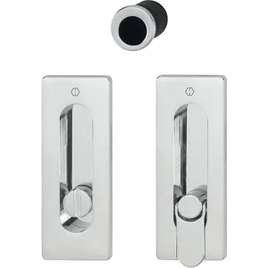 HOPPE Schiebetürmuschel Set M464 - WC, eckige Rosette, Messing verchromt