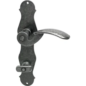 HALCÖ Drückergarnitur STUBAI - auf Schild WC, schwarz hell passiviert