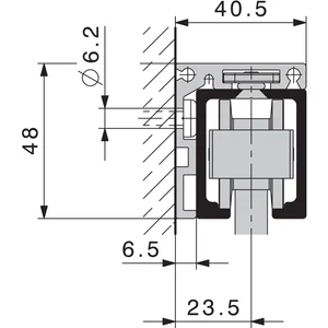 HAWA Junior 80 Glas Winkelprofil Wandmontage auf Maß silber eloxiert
