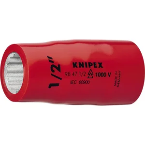 KNIPEX Steckschlüssel-Einsatz isoliert 9847, 1/2" mit 12-kant, SW 9/16"