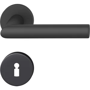 FSB Drückergarnitur 12 1076 ASL auf Rosette BB, schwarz matt