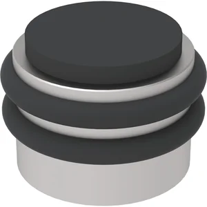 KWS Boden- und Wandtürpuffer 2053, Gummi schwarz ø 42 mm, Edelstahl matt