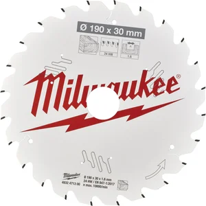MILWAUKEE HM-Kreissägeblatt ø 190 x 1,6 x 30 Zähne 24 Wechselzahn
