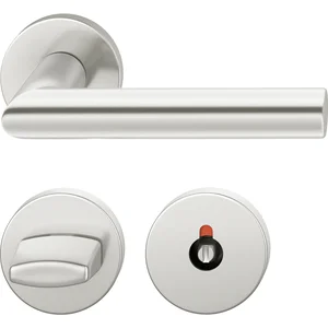 FSB Objekt Drückergarnitur 72 1076 AGL auf Rosette WC, silber eloxiert